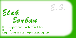 elek sorban business card